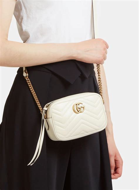 gucci gg marmont matelassé mini bag white|gucci marmont mini bag wallet.